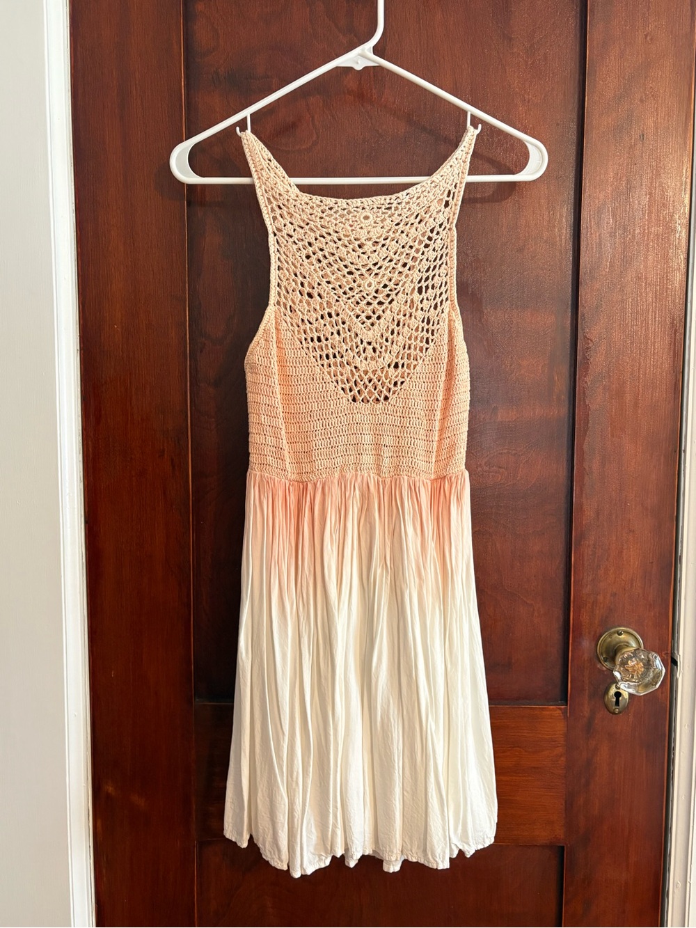 L'ATISTE Crochet Bodice Mini Dress Pink/White